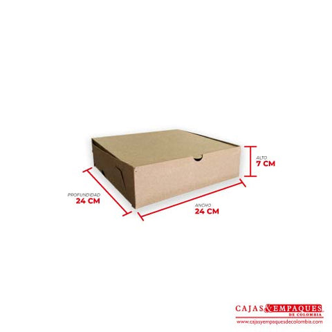 Caja ecológica plegadiza 24x24x7 cm café Cajas y Empaques de Colombia