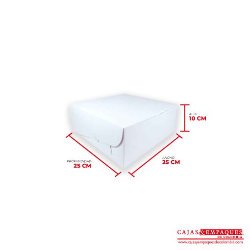 Caja ecológica plegadiza 25x24x9 cm blanco Cajas y Empaques de Colombia
