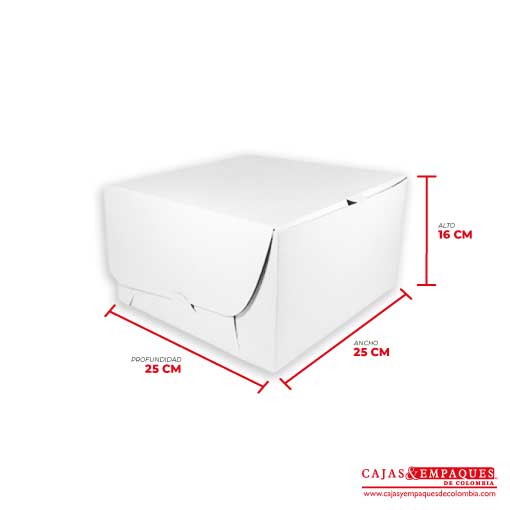 Caja ecológica plegadiza 25x25x16 cm blanco Cajas y Empaques de Colombia
