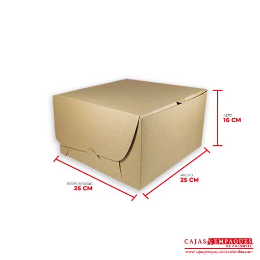 Caja ecológica plegadiza 25x25x16 cm café Cajas y Empaques de Colombia