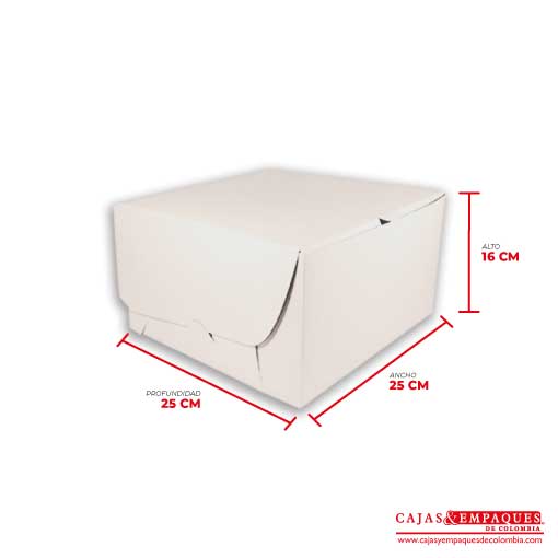 Caja ecológica plegadiza 25x25x16 cm crema Cajas y Empaques de Colombia
