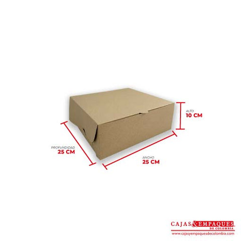Caja ecológica plegadiza 25x24x9 cm café Cajas y Empaques de Colombia