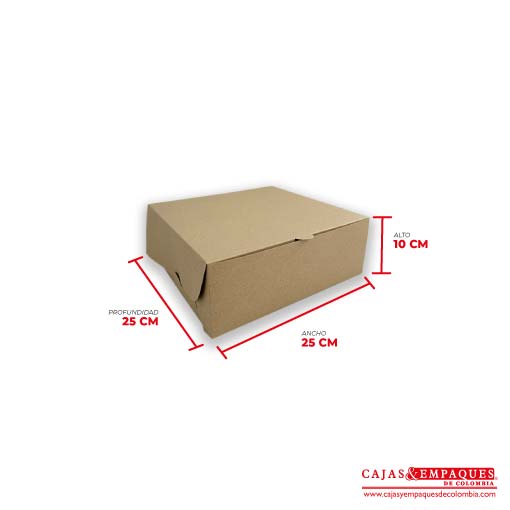 Caja ecológica plegadiza 25x24x9 cm café Cajas y Empaques de Colombia