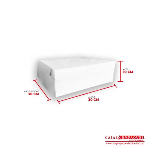 Caja ecológica plegadiza 30x30x10 cm blanco Cajas y Empaques de Colombia