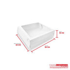 Caja ecológica plegadiza con ventana 30x30x10 cm blanco Cajas y Empaques de Colombia