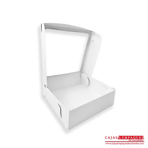Caja ecológica plegadiza con ventana 30x30x10 cm blanco Cajas y Empaques de Colombia