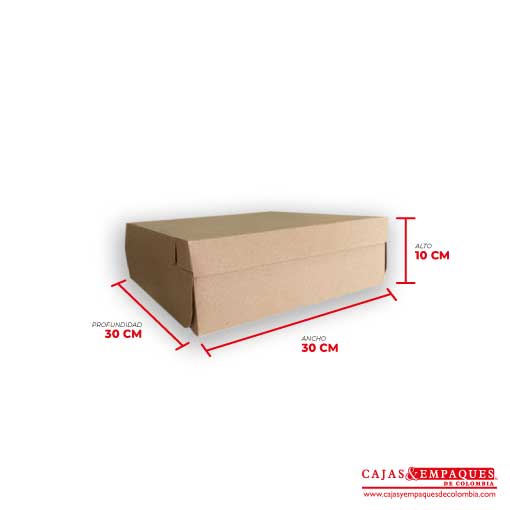 Caja ecológica plegadiza 30x30x10 cm café Cajas y Empaques de Colombia