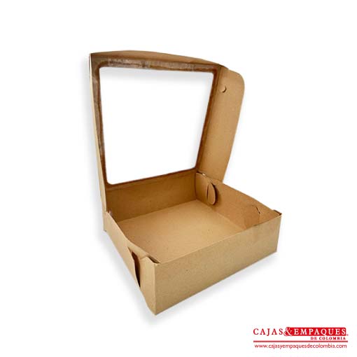 Caja ecológica plegadiza con ventana 30x30x10 cm café Cajas y Empaques de Colombia