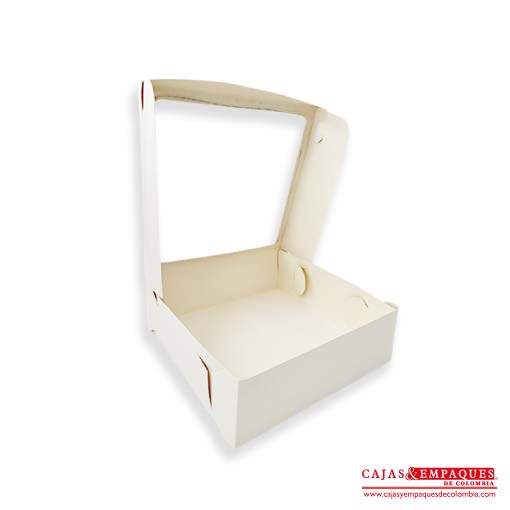 Caja ecológica plegadiza con ventana 30x30x10 cm crema Cajas y Empaques de Colombia