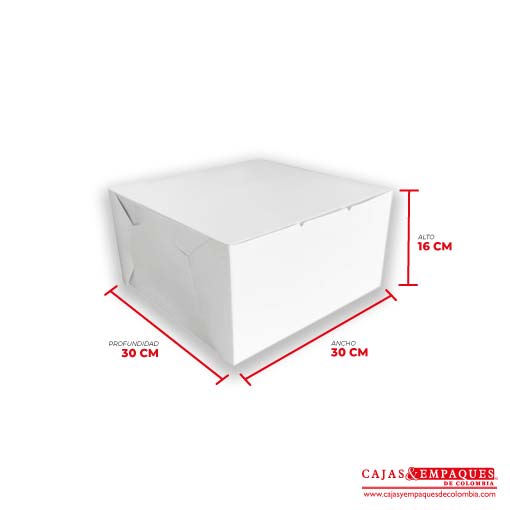 Caja ecológica plegadiza 30x30x16 cm blanco Cajas y Empaques de Colombia