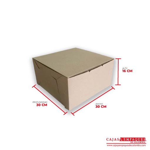 Caja ecológica plegadiza 30x30x16 cm café Cajas y Empaques de Colombia