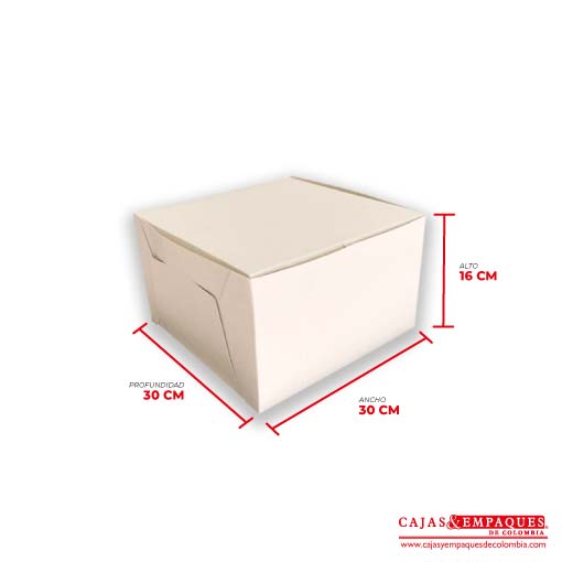 Caja ecológica plegadiza 30x30x16 cm crema Cajas y Empaques de Colombia