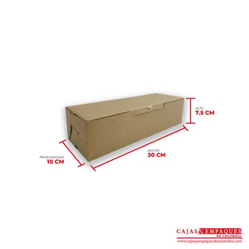 Caja ecológica plegadiza 30x10x7.5 cm café Cajas y Empaques de Colombia
