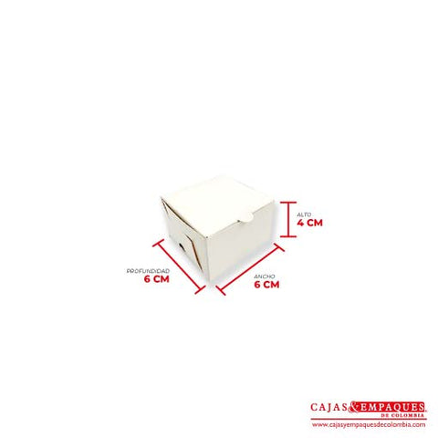 Caja ecológica plegadiza 6x6x4 cm blanco Cajas y Empaques de Colombia