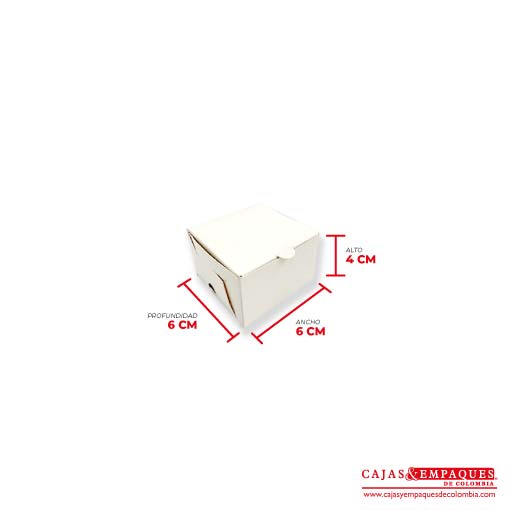 Caja ecológica plegadiza 6x6x4 cm blanco Cajas y Empaques de Colombia
