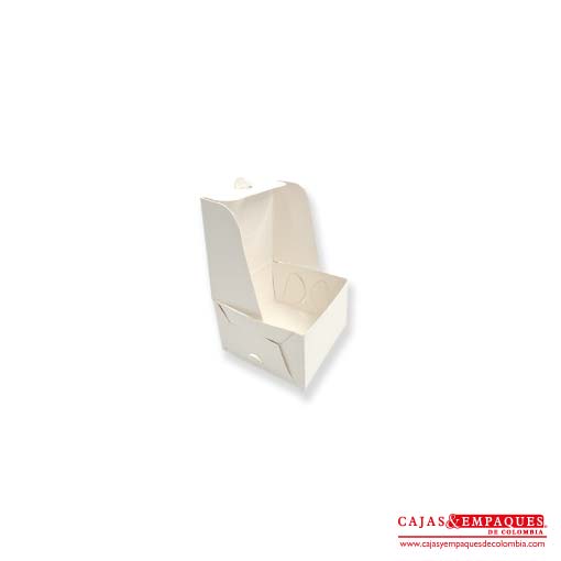 Caja ecológica plegadiza 6x6x4 cm blanco Cajas y Empaques de Colombia