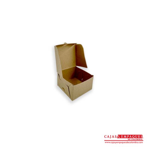Caja ecológica plegadiza 6x6x4 cm café Cajas y Empaques de Colombia