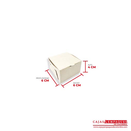 Caja ecológica plegadiza 6x6x4 cm crema Cajas y Empaques de Colombia