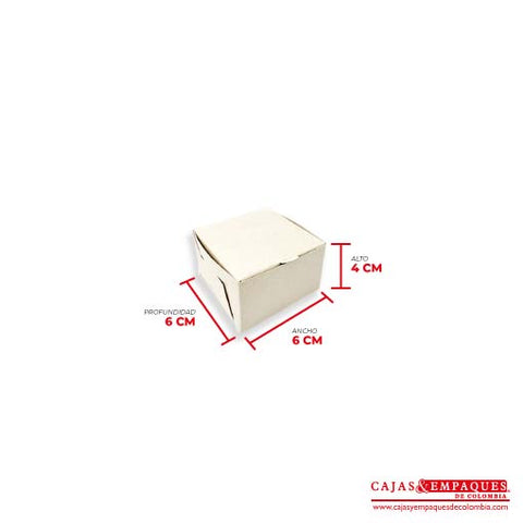 Caja ecológica plegadiza 6x6x4 cm crema Cajas y Empaques de Colombia
