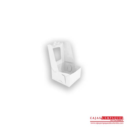Caja ecológica plegadiza con ventana 6x6x4 cm blanco Cajas y Empaques de Colombia