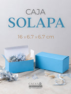 Caja ecológica solapa con cierre 16x6.7x6.7 azul