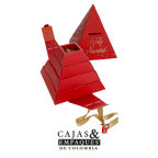 Caja ecológica piramide 25x25x31cm navidad estampada
