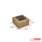 Caja ecológica plegadiza con ventana 10x10x5 cm café Cajas y Empaques de Colombia