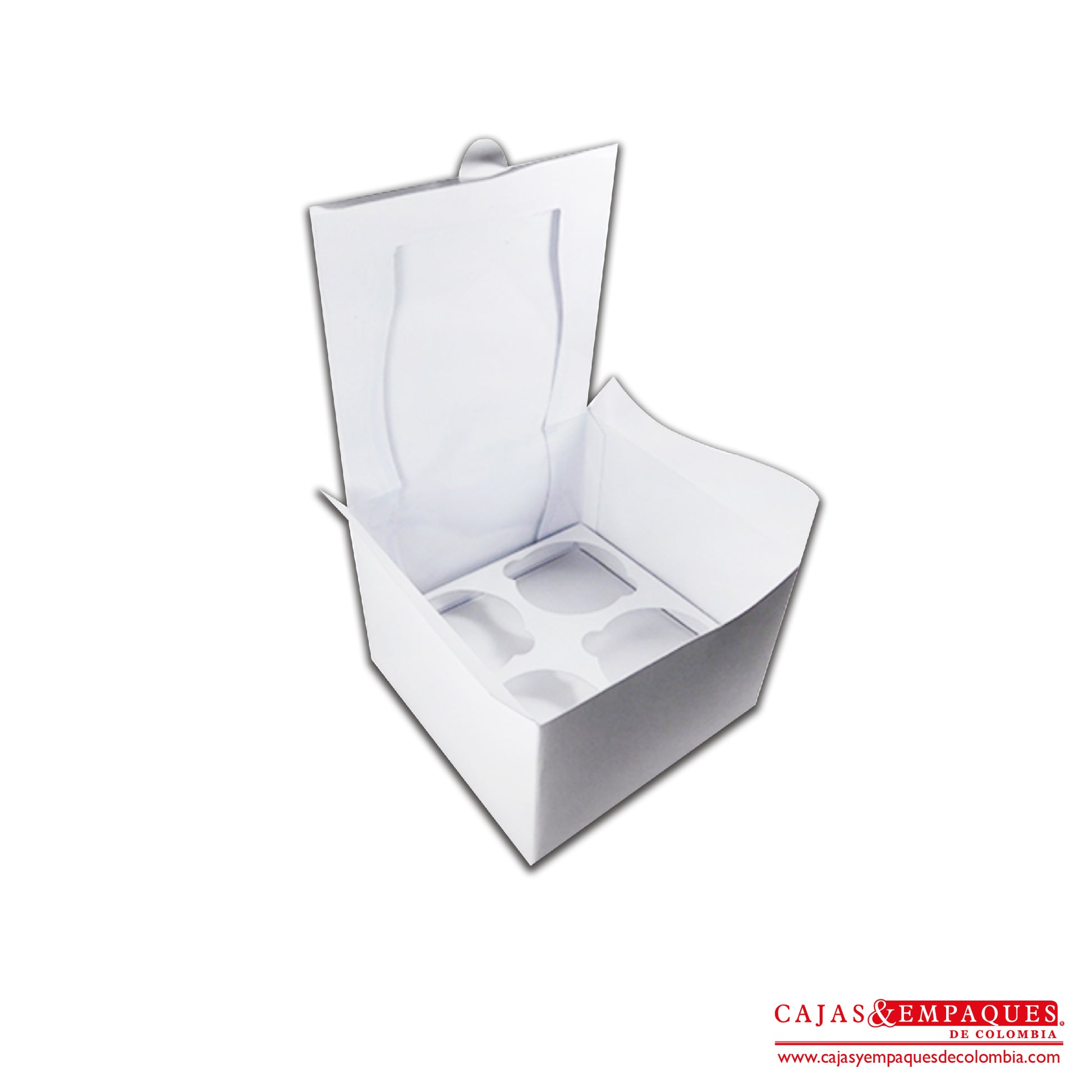 Caja ecológica tipo cupcakes 14x14x10 cm blanco Cajas y Empaques de Colombia