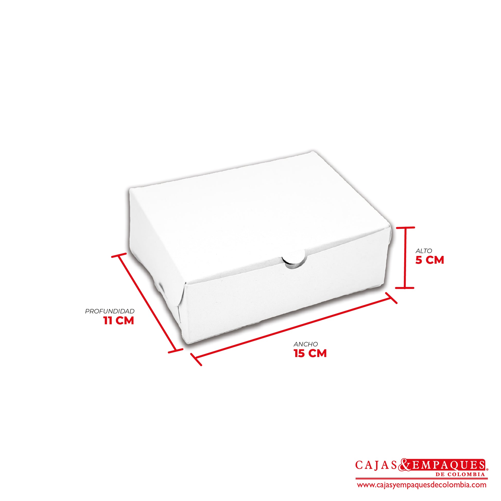 Caja ecológica plegadiza 15x11x5 cm blanco Cajas y Empaques de Colombia