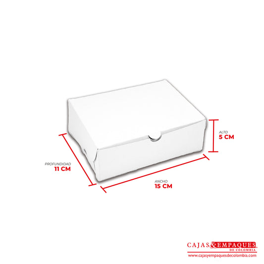 Caja ecológica plegadiza 15x11x5 cm blanco Cajas y Empaques de Colombia