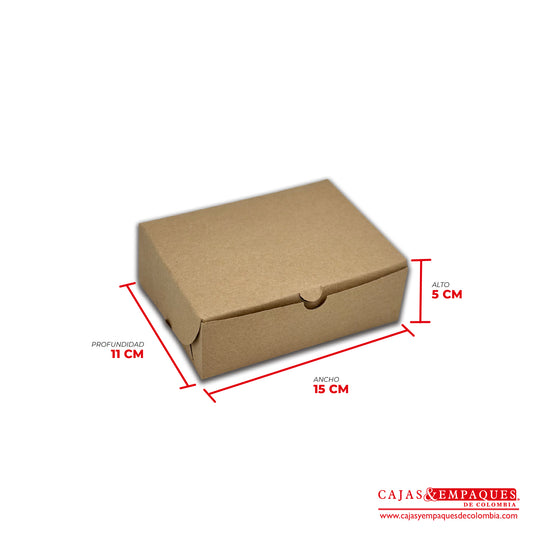 Caja ecológica plegadiza 15x11x5 cm café Cajas y Empaques de Colombia