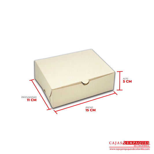 Caja ecológica plegadiza 15x11x5 cm crema Cajas y Empaques de Colombia
