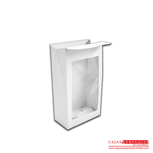 Caja ecológica tipo cartera con ventana 15x8x27 cm blanco Cajas y Empaques de Colombia
