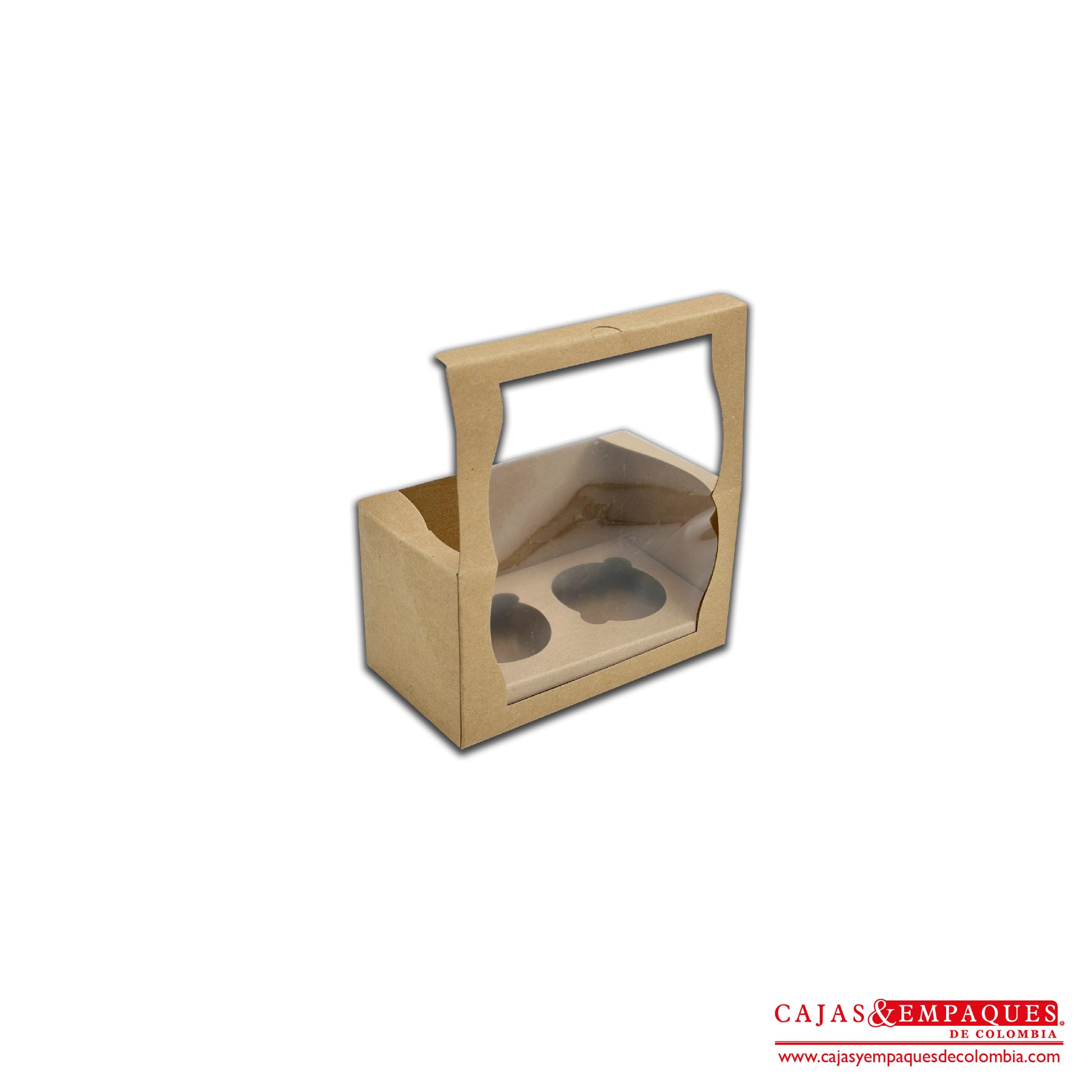 Caja ecológica tipo cupcakes 16.5x9x9 cm café Cajas y Empaques de Colombia