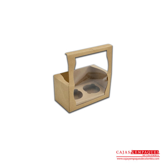 Caja ecológica tipo cupcakes 16.5x9x9 cm café Cajas y Empaques de Colombia
