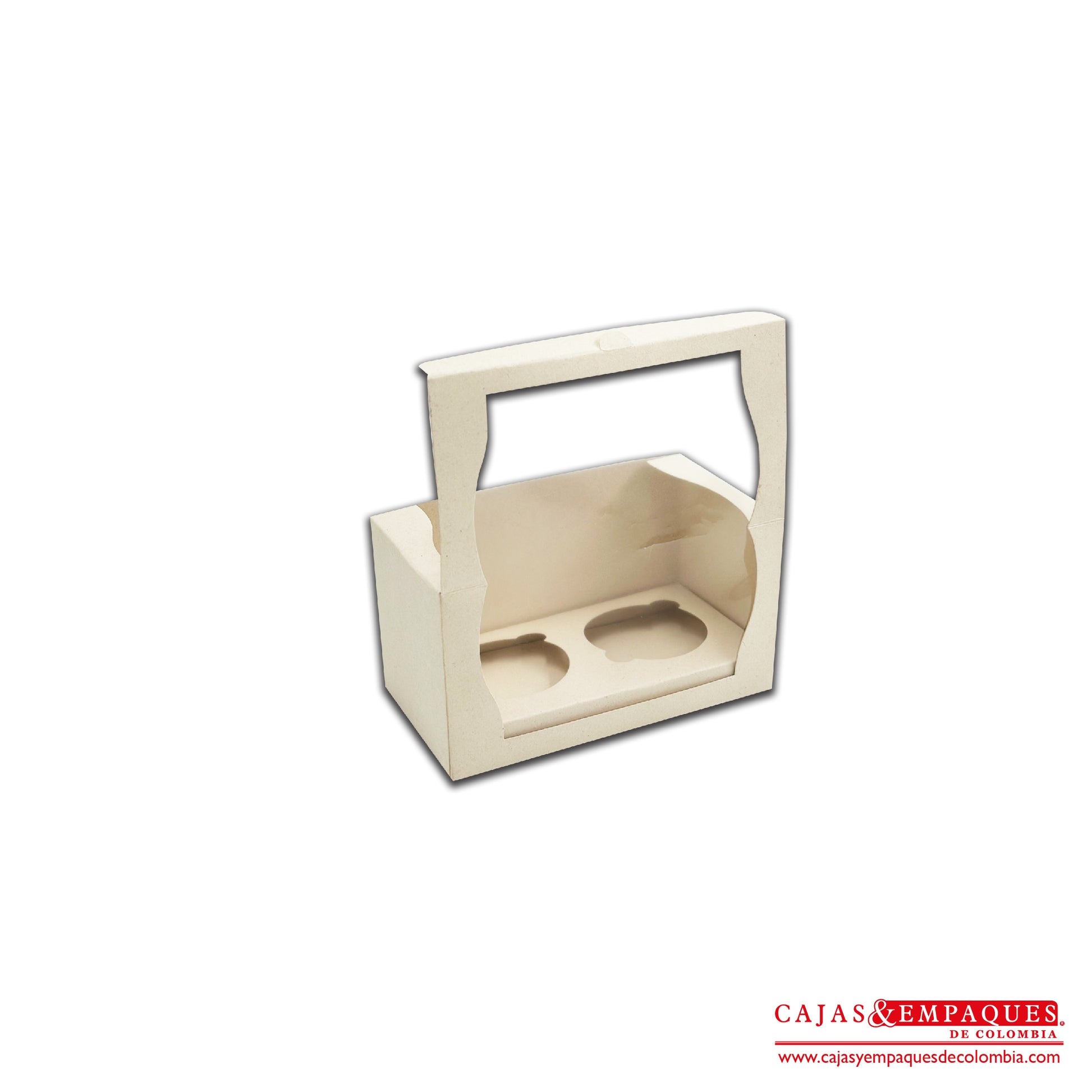 Caja ecológica tipo cupcakes 16.5x9x9 cm crema Cajas y Empaques de Colombia