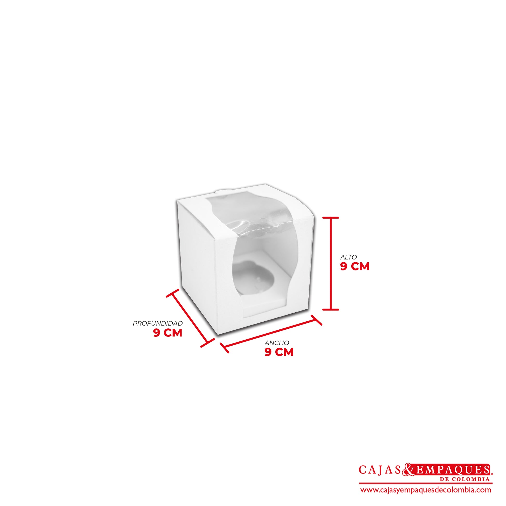Caja ecológica tipo cupcakes 9x9x9 cm blanco Cajas y Empaques de Colombia