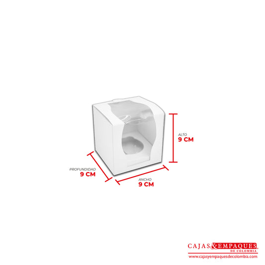 Caja ecológica tipo cupcakes 9x9x9 cm blanco Cajas y Empaques de Colombia