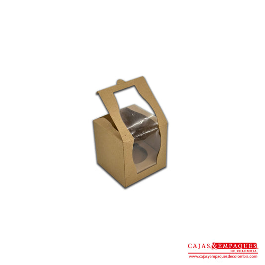 Caja ecológica tipo cupcakes 9x9x9 cm café Cajas y Empaques de Colombia