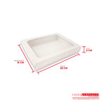 Caja ecológica tapa y base con ventana 20x15x3 cm crema Cajas y Empaques de Colombia
