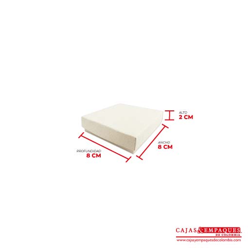 Caja ecológica tapa y base 8x8x2 cm crema Cajas y Empaques de Colombia