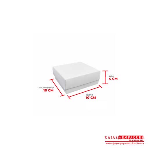 Caja ecológica tapa y base 10x10x4 cm blanco Cajas y Empaques de Colombia