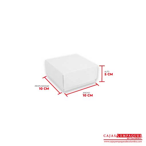 Caja ecológica tapa y base 10x10x5 cm blanco Cajas y Empaques de Colombia