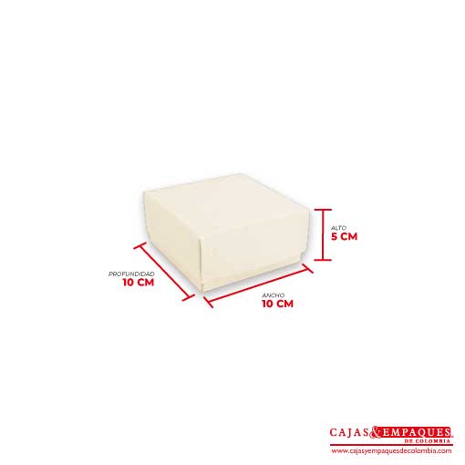 Caja ecológica tapa y base 10x10x5 cm crema Cajas y Empaques de Colombia