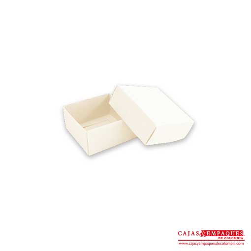 Caja ecológica tapa y base 10x10x5 cm crema Cajas y Empaques de Colombia