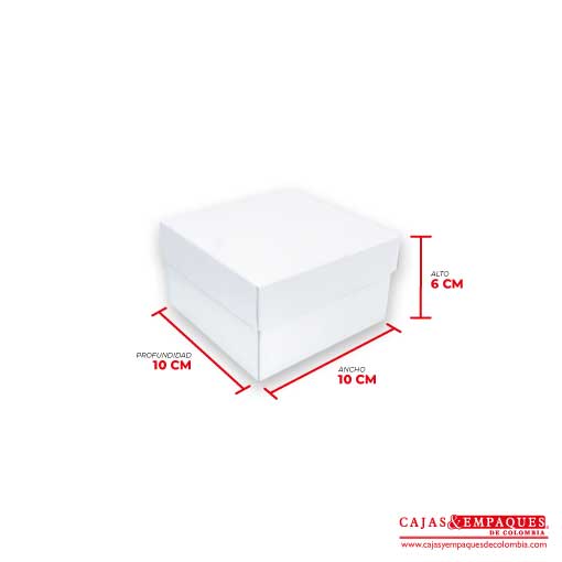 Caja ecológica tapa y base 10x10x6 cm blanco Cajas y Empaques de Colombia