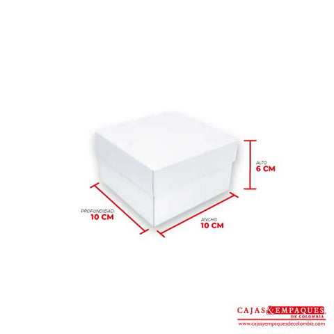 Caja ecológica tapa y base 10x10x6 cm blanco Cajas y Empaques de Colombia