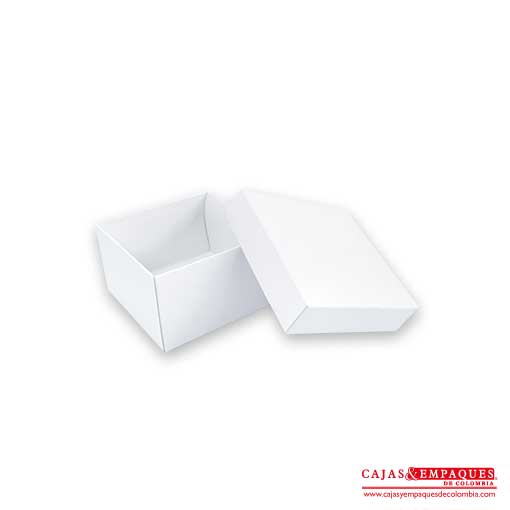 Caja ecológica tapa y base 10x10x6 cm blanco Cajas y Empaques de Colombia