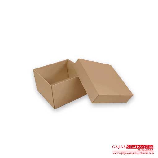 Caja ecológica tapa y base 10x10x6 cm café Cajas y Empaques de Colombia