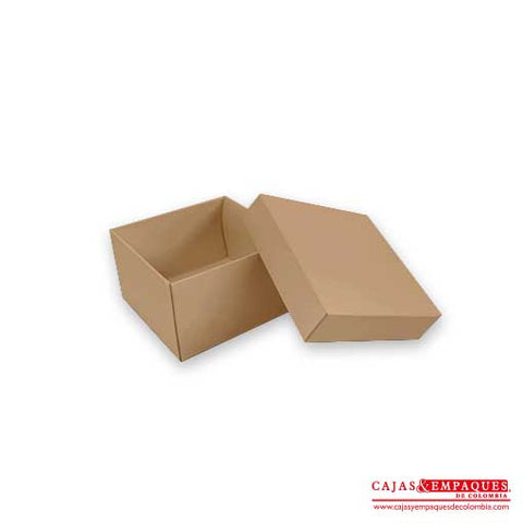 Caja ecológica tapa y base 10x10x6 cm café Cajas y Empaques de Colombia